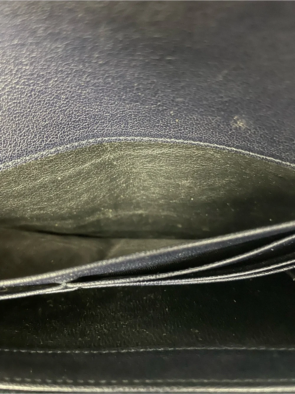 Saint Laurent Dark Blue Chevron Quilted Leather Long Wallet with YSL Logo - Picture 11 of 13